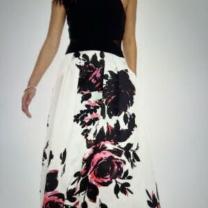 Floral Black and Pink Maxi Dress